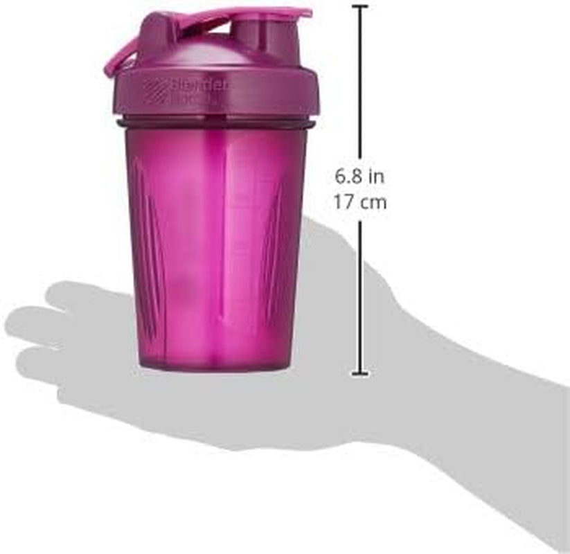 Classic Shaker Bottle Perfect for Protein Shakes and Pre Workout, 20-Ounce, Plum